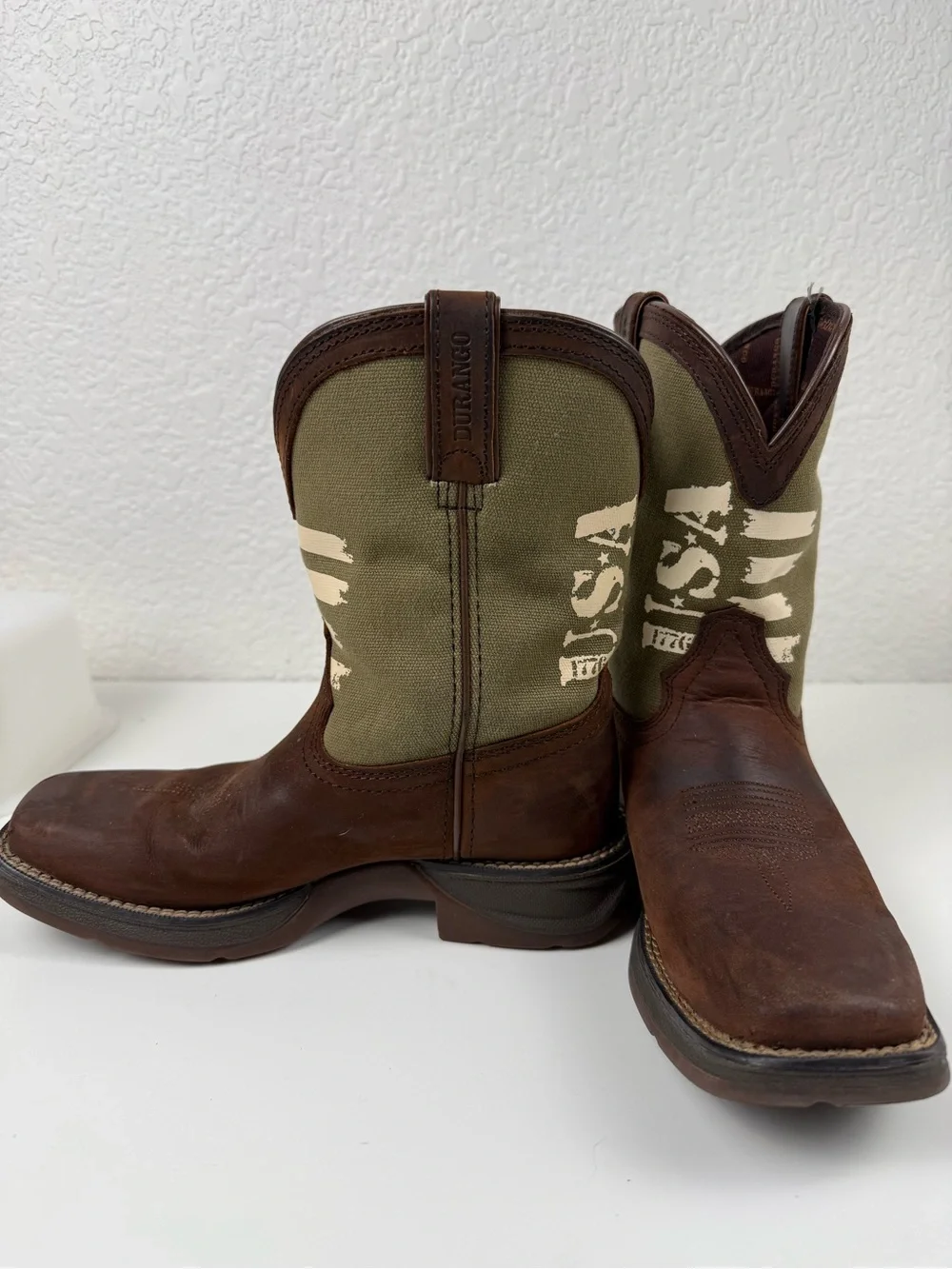 Durango Lil' Rebel USA Flag Army Western Cowboy Boots | Size 3M